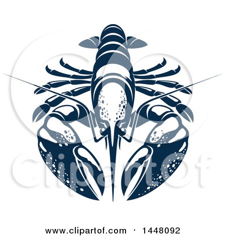 Clipart of a Navy Blue Lobster - Royalty Free Vector Illustration by Vector Tradition SM
