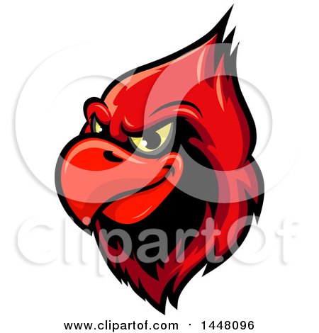 Clipart of a Grinning Red Cardinal Mascot Head - Royalty Free Vector Illustration by Vector Tradition SM