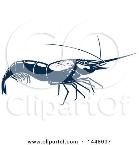 Clipart of a Navy Blue Shrimp - Royalty Free Vector Illustration by Vector Tradition SM