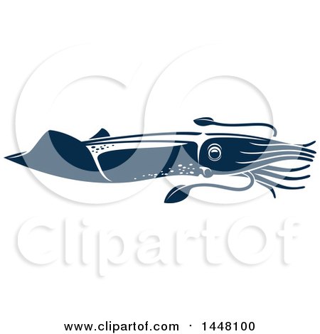 Clipart of a Navy Blue Squid - Royalty Free Vector Illustration by Vector Tradition SM