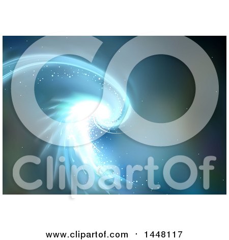 Clipart of a Blue Spiral Background - Royalty Free Vector Illustration by dero