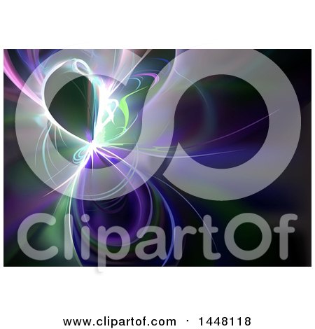Clipart of a Purple and Green Fractal Background - Royalty Free Vector Illustration by dero