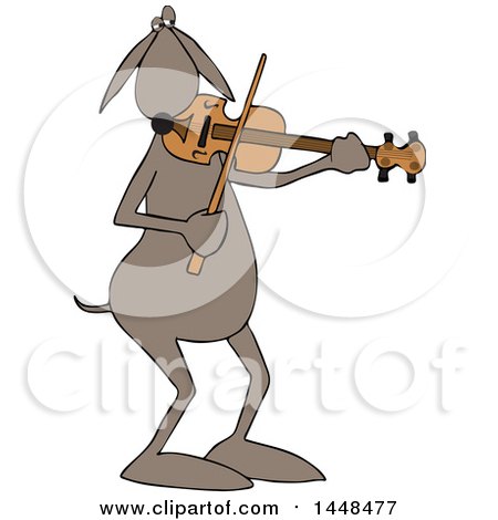Clipart of a Cartoon Dog Musician Playing a Violin - Royalty Free Vector Illustration by djart
