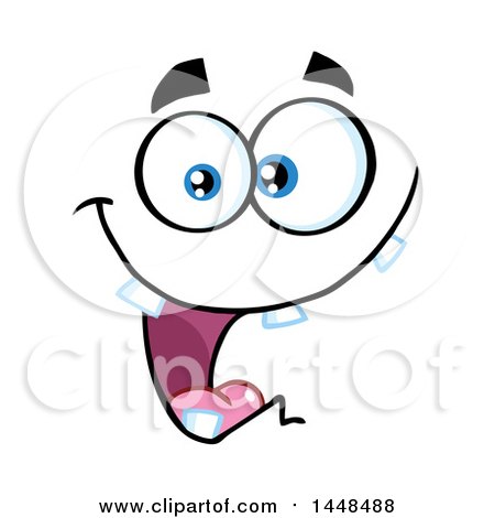 Clipart of a Happy Silly Face with Teeth - Royalty Free Vector Illustration by Hit Toon