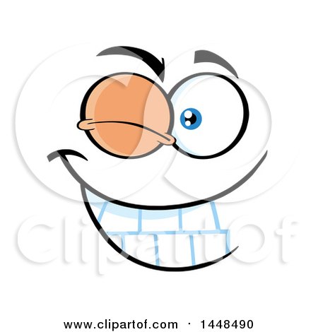 Clipart of a Winking Face - Royalty Free Vector Illustration by Hit Toon