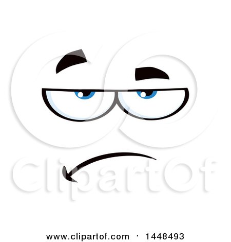 Clipart of a Bored or Skeptical Face - Royalty Free Vector Illustration by Hit Toon