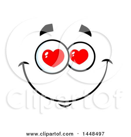 Clipart of a Loving Face with Heart Eyes - Royalty Free Vector Illustration by Hit Toon