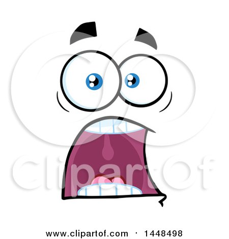 Clipart of a Screaming Face - Royalty Free Vector Illustration by Hit Toon