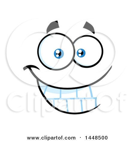 Clipart of a Grinning Face - Royalty Free Vector Illustration by Hit Toon