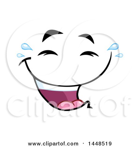 Clipart of a Laughing and Crying Face - Royalty Free Vector Illustration by Hit Toon