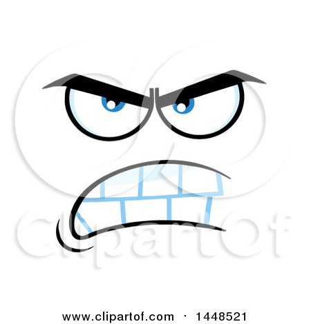 Clipart of a Mean Face - Royalty Free Vector Illustration by Hit Toon