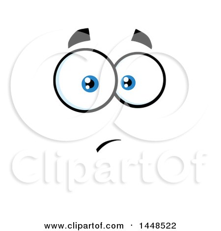 Clipart of a Worried Face - Royalty Free Vector Illustration by Hit Toon