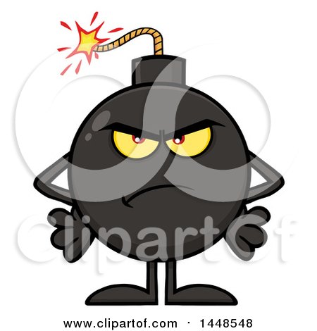 Clipart of a Cartoon Mad Bomb Mascot Character with Legs and Arms - Royalty Free Vector Illustration by Hit Toon
