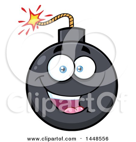 Clipart of a Cartoon Happy Bomb Mascot Character - Royalty Free Vector Illustration by Hit Toon