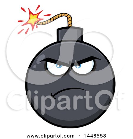Clipart of a Cartoon Angry Bomb Mascot Character - Royalty Free Vector Illustration by Hit Toon