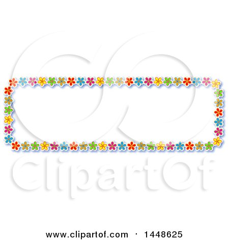 Clipart of a Border of Colorful Flowers - Royalty Free Illustration by Prawny