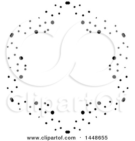 Clipart of a Black and White Hand Drawn Star Frame of Dots - Royalty Free Vector Illustration by KJ Pargeter
