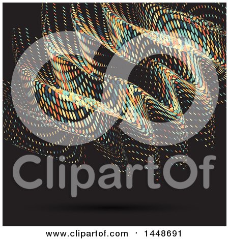 Clipart of a Background of Colorful Halftone Dots on Black - Royalty Free Vector Illustration by KJ Pargeter