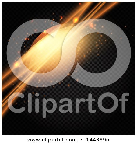 Clipart of a Background of Glowing Orange Lights on a Pattern - Royalty Free Vector Illustration by KJ Pargeter