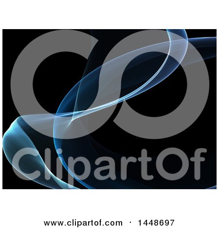 Clipart of a Black Background with Blue Waves - Royalty Free Illustration by KJ Pargeter