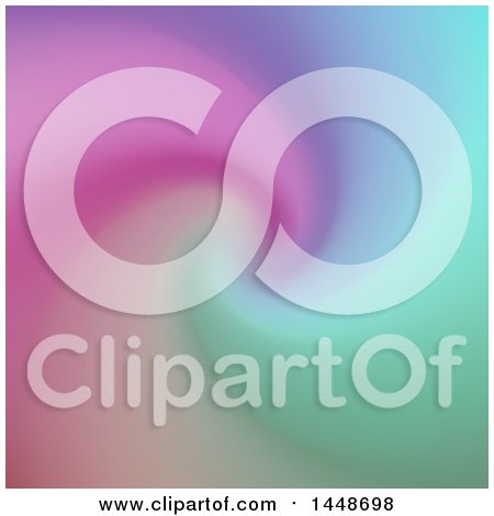 Clipart of a Purple Pink and Green Blur Swirl Background - Royalty Free Vector Illustration by KJ Pargeter