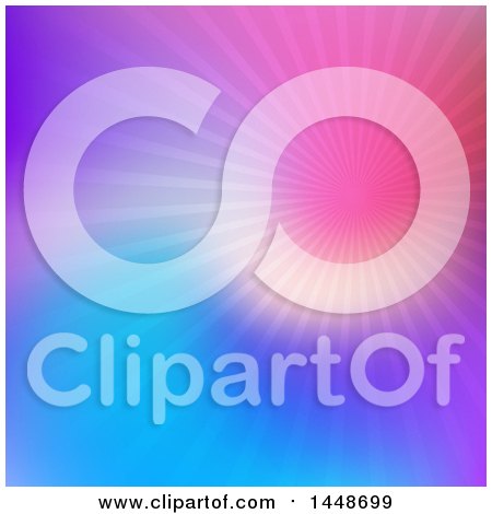 Clipart of a Blurred Abstract Pink Purple and Blue Burst Background - Royalty Free Vector Illustration by KJ Pargeter
