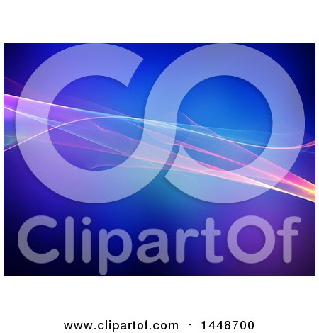 Clipart of a Background of Flowing Waves on Blue and Purple - Royalty Free Illustration by KJ Pargeter