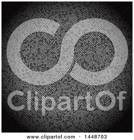 Clipart of a Background of Halftone Dots on Black - Royalty Free Vector Illustration by KJ Pargeter