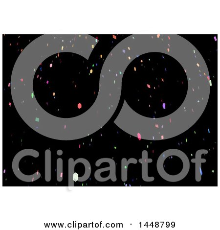 Clipart of a Background of Colorful Specks on Black - Royalty Free Vector Illustration by dero