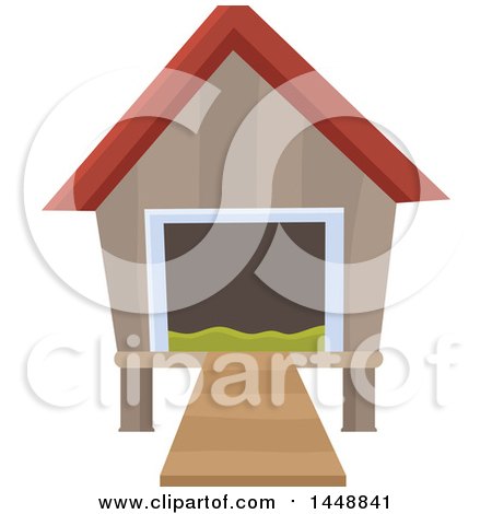 Clipart of a Chicken Coop - Royalty Free Vector Illustration by visekart