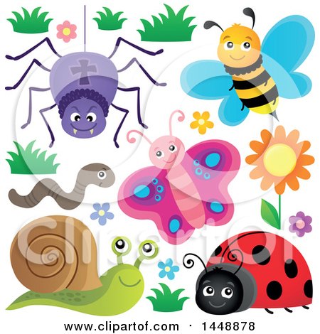 Spider, Bee, Worm, Butterfly, Ladybug and Snail Posters, Art Prints by -  Interior Wall Decor #1448878