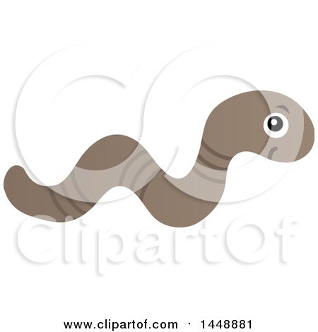 Clipart of a Cute Earth Worm - Royalty Free Vector Illustration by visekart