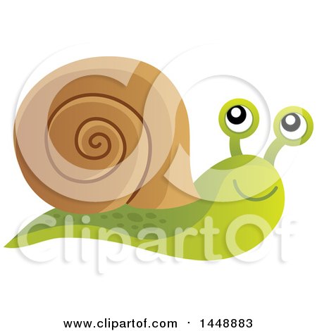 Clipart of a Happy Snail - Royalty Free Vector Illustration by visekart