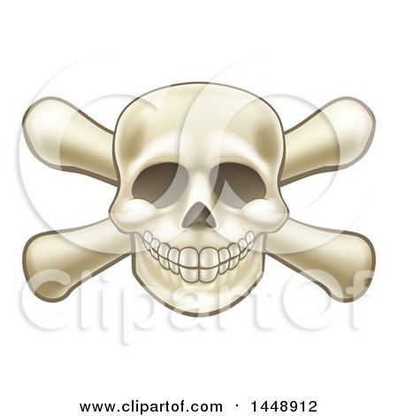 Clipart of a Skull and Crossbones - Royalty Free Vector Illustration by AtStockIllustration