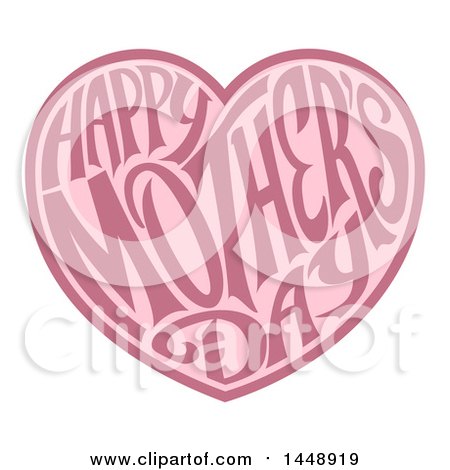Clipart of a Two Toned Love Heart with Happy Mothers Day Text Inside - Royalty Free Vector Illustration by AtStockIllustration