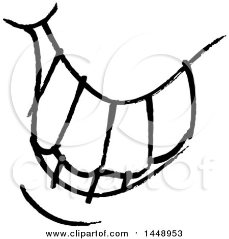 Clipart of a Black and White Doodle Sketched Male Mouth - Royalty Free Vector Illustration by yayayoyo