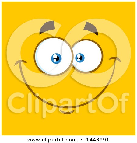Clipart of a Happy Face on Yellow - Royalty Free Vector Illustration by Hit Toon