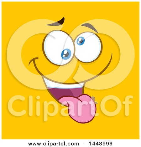 Clipart of a Funny Face on Yellow - Royalty Free Vector Illustration by Hit Toon
