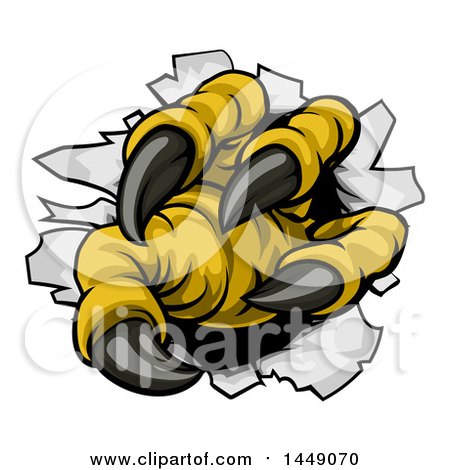 Clipart Graphic of Eagle Claws Ripping Through Metal with Sharp Talons - Royalty Free Vector Illustration by AtStockIllustration