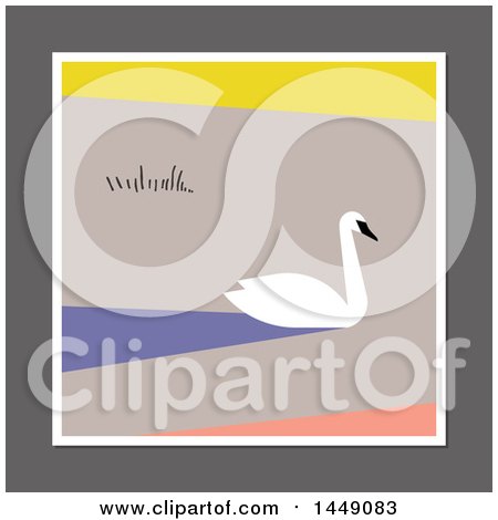 Clipart Graphic of a Flat Styled Swan on Pastel - Royalty Free Vector Illustration by elena