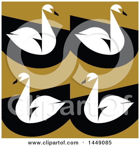 Clipart Graphic of a Flat Styled Swan Background - Royalty Free Vector Illustration by elena