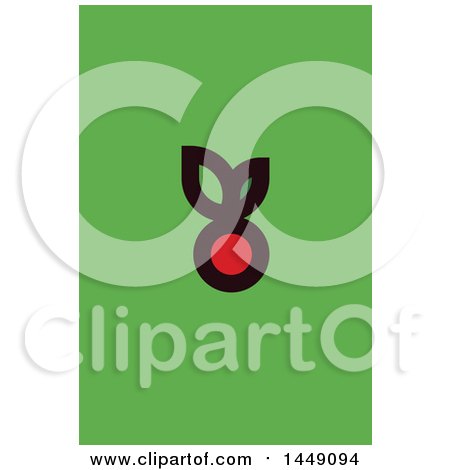 Clipart Graphic of a Berry Design in Flat Style on Green - Royalty Free Vector Illustration by elena
