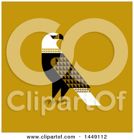 Clipart Graphic of a Flat Styled Falcon on Yellow - Royalty Free Vector Illustration by elena