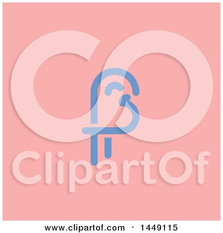 Clipart Graphic of a Happy Baby Bird in Blue over Pink - Royalty Free Vector Illustration by elena