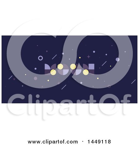 Clipart Graphic of a Cosmic Design with Moon Text - Royalty Free Vector Illustration by elena
