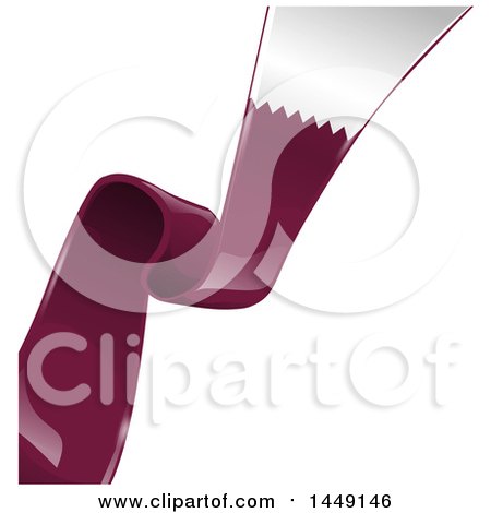 Clipart Graphic of a Diagonal Qatar Ribbon Flag on White - Royalty Free Vector Illustration by Domenico Condello