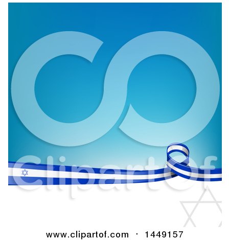 Clipart Graphic of a Blue and White Israel Ribbon Flag Border Between White and Blue - Royalty Free Vector Illustration by Domenico Condello
