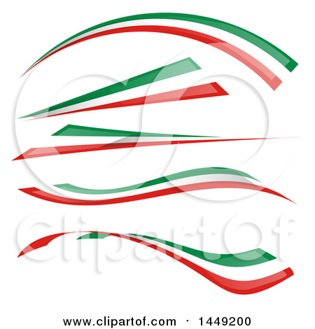 Clipart Graphic of Italian Ribbon Flag Design Elements - Royalty Free Vector Illustration by Domenico Condello