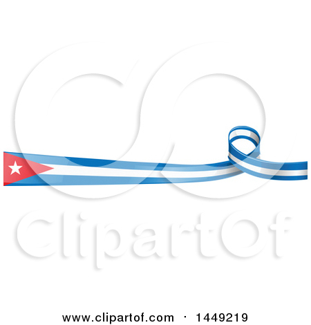 Clipart Graphic of a Cuban Ribbon Flag Border Design Element - Royalty Free Vector Illustration by Domenico Condello