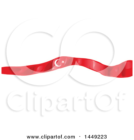 Clipart Graphic of a Turkish Ribbon Flag Design Element - Royalty Free Vector Illustration by Domenico Condello